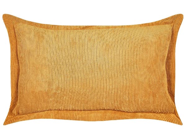 Sæt med 2 Gule Pyntepuder Fløjl 47 x 27 cm Moderne Traditionelle Stuepuder