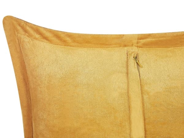 Sæt med 2 Gule Pyntepuder Fløjl 47 x 27 cm Moderne Traditionelle Stuepuder