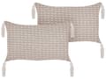 Miniatyrbillede 1 af 7: Gavlpuder Taupe Polyester Bomuld 25 x 45 cm Sæt af 2 Aflange Sofapuder med Kvaster Puder til Sengen Dekoration Pyntepuder Tilbehør Stuen