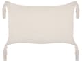 Miniatyrbillede 5 af 7: Gavlpuder Beige Polyester Bomuld 25 x 45 cm Sæt af 2 Aflange Sofapuder med Kvaster Puder til Sengen Dekoration Pyntepuder Tilbehør Stuen