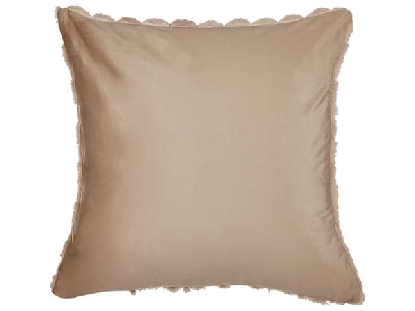 Pyntepuder Beige Kunst Pels 43 x 43 cm Sæt af 2 Små Firkantede Sofapuder med Mønster Puder til Sengen Dekoration Tilbehør Stuen