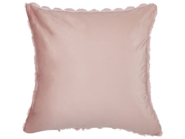 Pyntepuder Lyserød Kunst Pels 43 x 43 cm Sæt af 2 Små Firkantede Sofapuder med Mønster Puder til Sengen Dekoration Tilbehør Stuen
