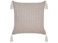 Miniatyrbillede 4 af 7: Pyntepuder Taupe Polyester Bomuld 42 x 42 cm Sæt af 2 Små Firkantede Sofapuder med Kvaster Puder til Sengen Dekoration Tilbehør Stuen