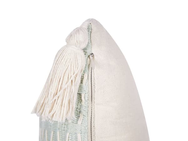 Gavlpuder Mintgrøn Polyester Bomuld 25 x 45 cm Sæt af 2 Aflange Sofapuder med Kvaster Puder til Sengen Dekoration Pyntepuder Tilbehør Stuen
