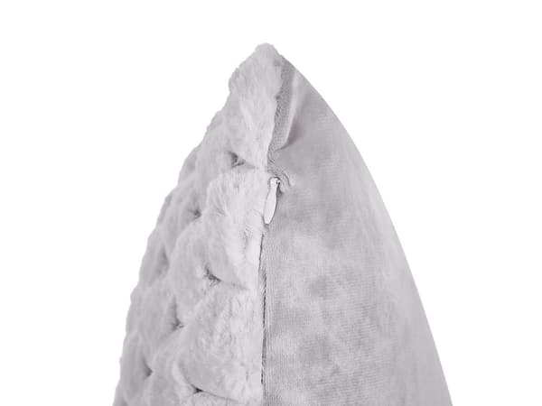 Pyntepuder Lysegrå Kunst Pels 43 x 43 cm Sæt af 2 Små Firkantede Sofapuder med Mønster Puder til Sengen Dekoration Tilbehør Stuen