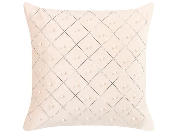 Koristetyyny beige 45 x 10 x 45 cm sametti polyesteri 2 kpl hopeat korosteet neliö moderni
