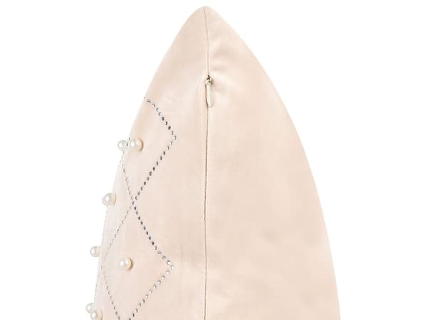 Koristetyyny beige 45 x 10 x 45 cm sametti polyesteri 2 kpl hopeat korosteet neliö moderni
