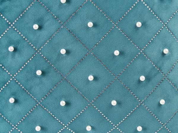 Sæt med 2 puder Blågrøn Velour 45 x 45 cm med Dekorative Elementer Glamourøs Moderne Stue Soveværelse