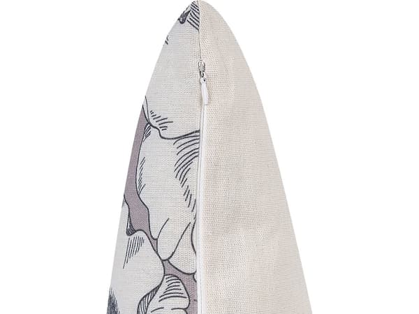 Pyntepude Grå Off White Polyester 45 x 45 cm Sæt af 2 Moderne Sofapuder med Blomster Flotte Puder til Stuen og Sengen Dekoration Tilbehør