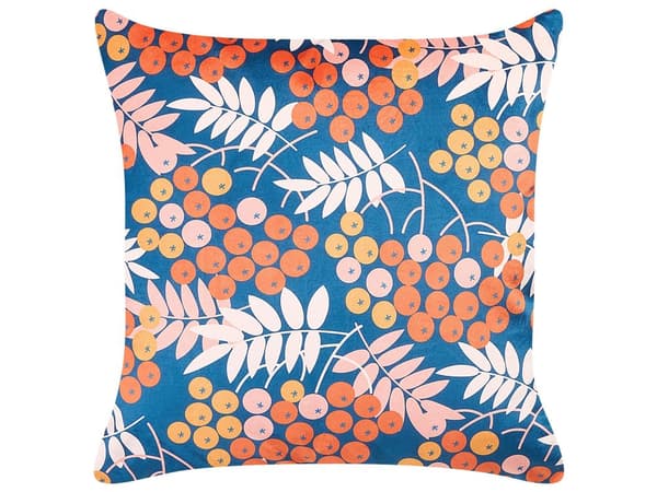 Sæt med 2 Pyntepuder Flerfarvet Velour 45 x 45 cm med Plantemotiv Moderne Traditionel Stue Soveværelse