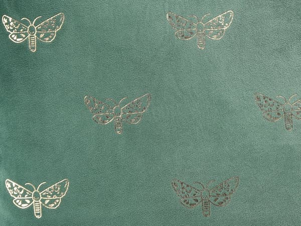 Pyntepude Grøn Velour 45 x 45 cm Sæt af 2 Moderne Sofapuder med Sommerfugle Flotte Puder til Stuen og Sengen Dekoration Tilbehør