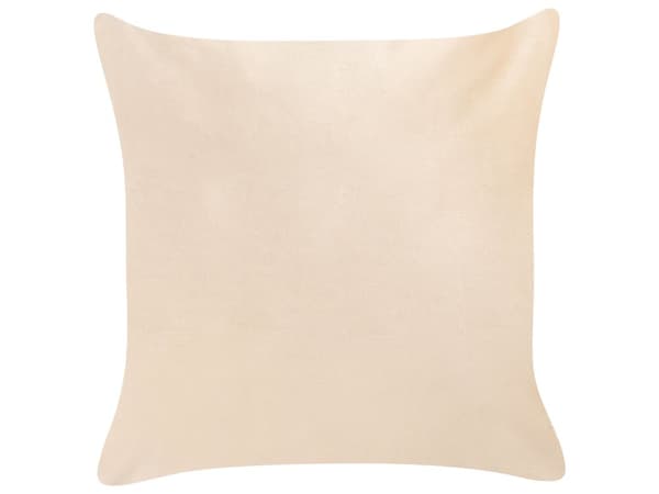 Sæt med 2 Pyntepuder Beige Bier Motiv 45 x 45 cm Velour Polyester Moderne Glamourøs Dekorationstilbehør