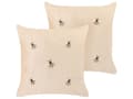 Miniatyrbillede 1 af 7: Sæt med 2 Pyntepuder Beige Bier Motiv 45 x 45 cm Velour Polyester Moderne Glamourøs Dekorationstilbehør