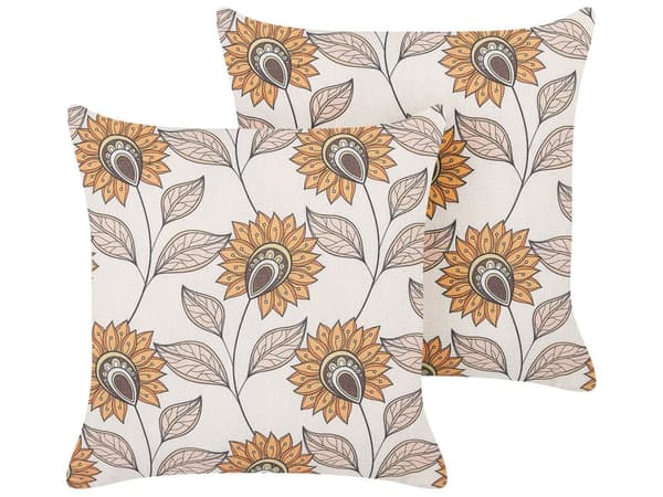 Koristetyyny monivärinen 45 x 10 x 45 cm polyesteri puuvilla pellava 2 kpl kukkakuvio neliö boho