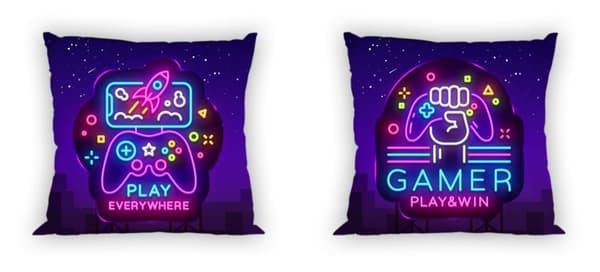 Gamer Neon dekorativt kuddskydd 40 x 40 cm