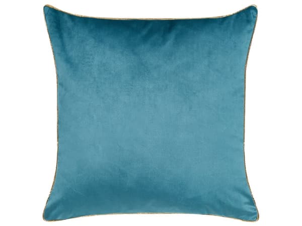 Koristetyyny sininen 45 x 45 cm sametti polyesteritäyte 2 kpl trellis-kuvio irrotettava päällinen
