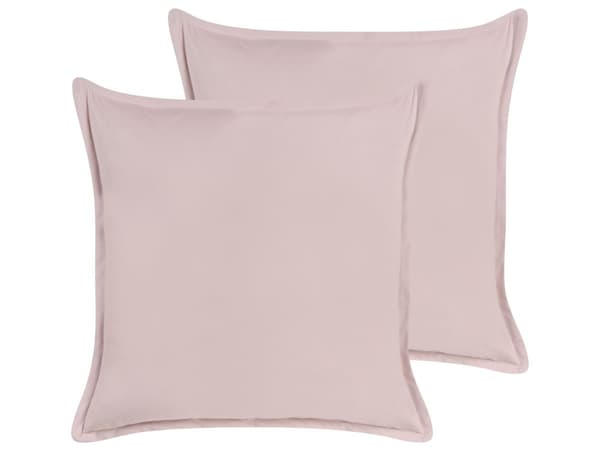 Koristetyyny vaaleanpunainen samettipäällinen 60 x 60 cm 2 kpl polyesteri puuvilla minimalistinen moderni tyyli