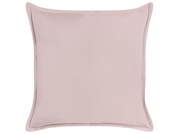 Sæt med 2 dekorative puder lyserød velour 60 x 60 cm polyester bomuld accent dekoration moderne minimalistisk