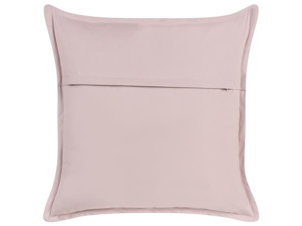 Sæt med 2 dekorative puder lyserød velour 60 x 60 cm polyester bomuld accent dekoration moderne minimalistisk