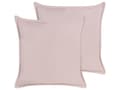 Miniatyrbillede 1 af 7: Sæt med 2 dekorative puder lyserød velour 60 x 60 cm polyester bomuld accent dekoration moderne minimalistisk