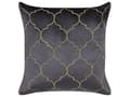 Miniatyrbillede 4 af 7: Sæt med 2 dekorative velour puder Grå Quatrefoil-mønster 45 x 45 cm Folietryk Marokkansk kløver Glamour