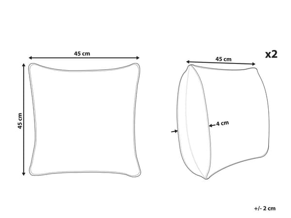 Sæt med 2 pyntepuder grøn bomuld polyester hvid baggrund 45 x 45 cm med fyld broderet frugtmotiv pærer dekorativ dekorativ