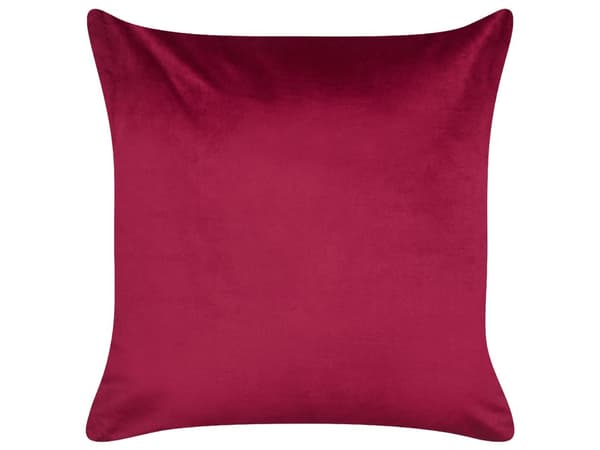Pyntepuder Rød Velour 45 x 45 cm Sæt af 2 Moderne Sofapuder med Juletræ Motiv Firkantede Puder til Seng Tilbehør Indretning