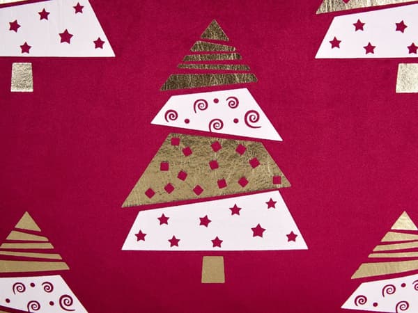 Pyntepuder Rød Velour 45 x 45 cm Sæt af 2 Moderne Sofapuder med Juletræ Motiv Firkantede Puder til Seng Tilbehør Indretning