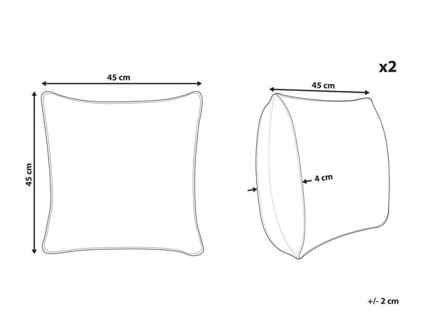 Pyntepuder Multifarvet Velour 45 x 45 cm Sæt af 2 Moderne Sofapuder med Ræv Motiv Firkantede Puder til Seng Tilbehør Indretning