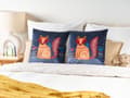 Miniatyrbillede 2 af 7: Pyntepuder Multifarvet Velour 45 x 45 cm Sæt af 2 Moderne Sofapuder med Ræv Motiv Firkantede Puder til Seng Tilbehør Indretning