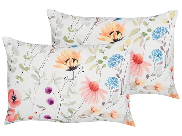Ulkotyyny monivärinen 40 x 60 cm polyesteri kukkakuvio 2 kpl suorakulmainen vetoketjullinen boho