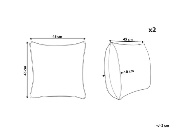 Ulkotyyny vihreä 45 x 45 cm polyesteri raidallinen lehtikuvio 2 kpl neliö vetoketjullinen moderni