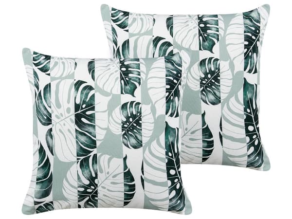 Ulkotyyny vihreä 45 x 45 cm polyesteri raidallinen lehtikuvio 2 kpl neliö vetoketjullinen moderni