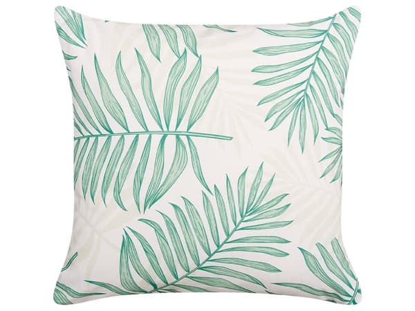 Ulkotyyny beige vihreä 45 x 45 cm polyesteri lehtikuvio 2 kpl neliö vetoketjullinen moderni