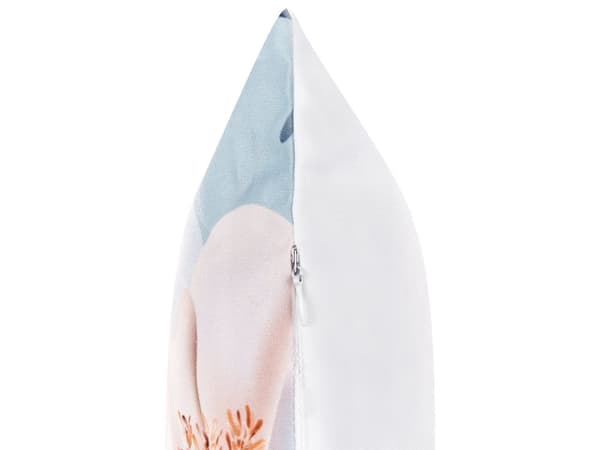 Udendørs Puder Lyserød Blå Polyester 40 x 60 cm Aflange Udendørspuder til Havemøbler Blomstermønster Vandtæt Design