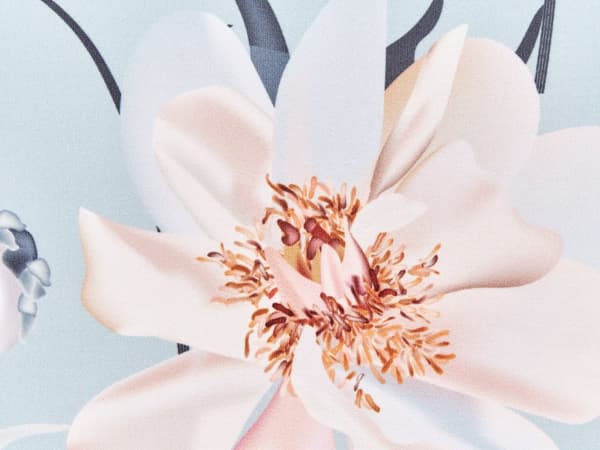 Udendørs Puder Lyserød Blå Polyester 40 x 60 cm Aflange Udendørspuder til Havemøbler Blomstermønster Vandtæt Design