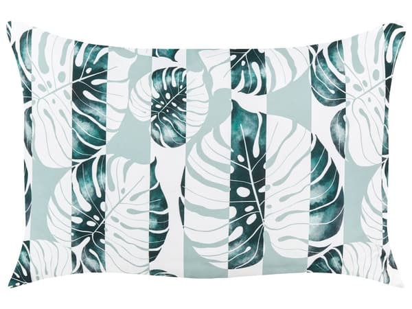 Udepude grøn 40 x 60 cm polyester stribet bladmønster 2 stk rektangulær med lynlås moderne