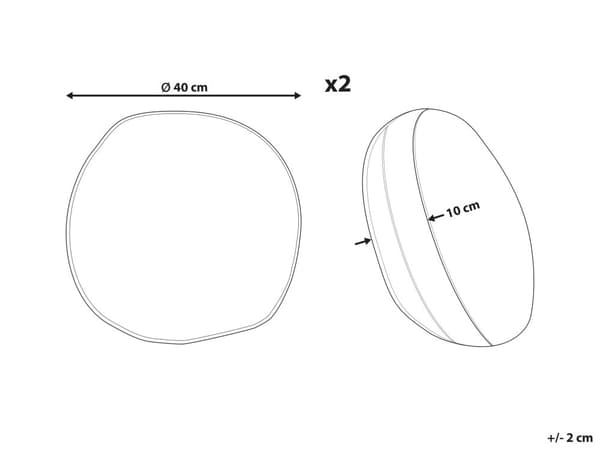 Udendørs Puder Brun Polyester ø 40 cm Runde Udendørspuder til Havemøbler Bølgemønster Vandtæt Design