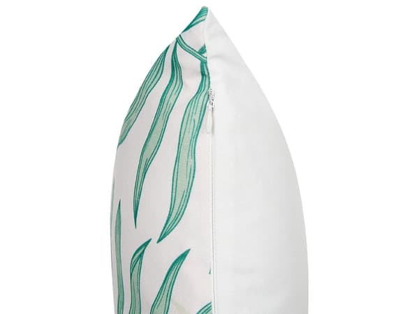 Udendørs Puder Beige Grøn Polyester 40 x 60 cm Aflange Udendørspuder til Havemøbler Palmeblade Mønster Vandtæt Design