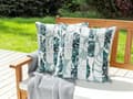 Miniatyrbillede 2 af 8: Udepude grøn 45 x 45 cm polyester stribet bladmønster 2 stk firkantet med lynlås moderne
