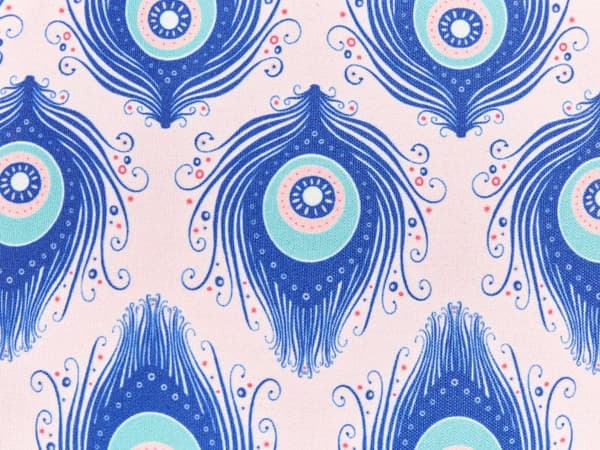 Udendørs Puder Lyserød Blå Polyester ø 40 cm Runde Udendørspuder til Havemøbler Påfugle Mønster Vandtæt Design