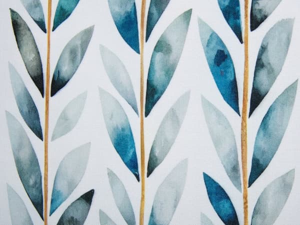 Udendørs Puder Hvid Grøn Polyester 45 x 45 cm Firkantede Udendørspuder til Havemøbler Bladmønster Vandtæt Design