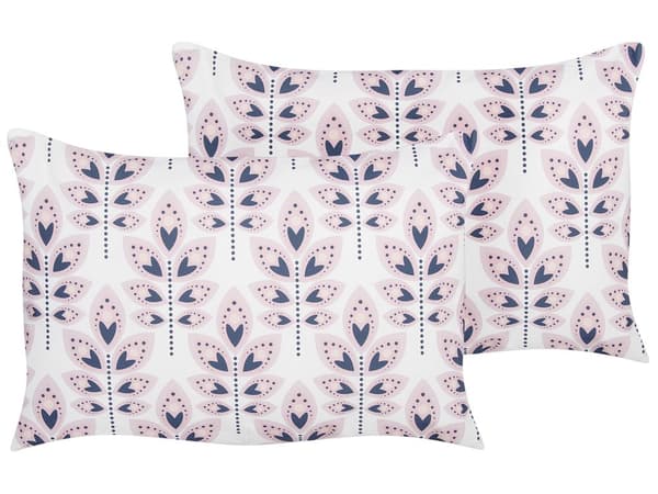 Udendørs Puder Multifarvet Polyester 40 x 60 cm Aflange Udendørspuder til Havemøbler Bladmønster Vandtæt Design