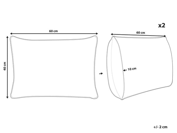 Udendørs pude blå polyester 40 x 60 cm 2 stk firkantet blomstermønster