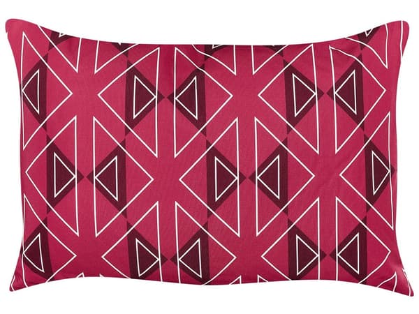Udendørs hynde pink polyester 40 x 60 cm 2 stk geometrisk mønster rektangulær vandtæt moderne
