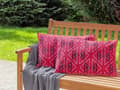 Miniatyrbillede 2 af 8: Udendørs hynde pink polyester 40 x 60 cm 2 stk geometrisk mønster rektangulær vandtæt moderne