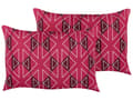 Miniatyrbillede 1 af 8: Udendørs hynde pink polyester 40 x 60 cm 2 stk geometrisk mønster rektangulær vandtæt moderne