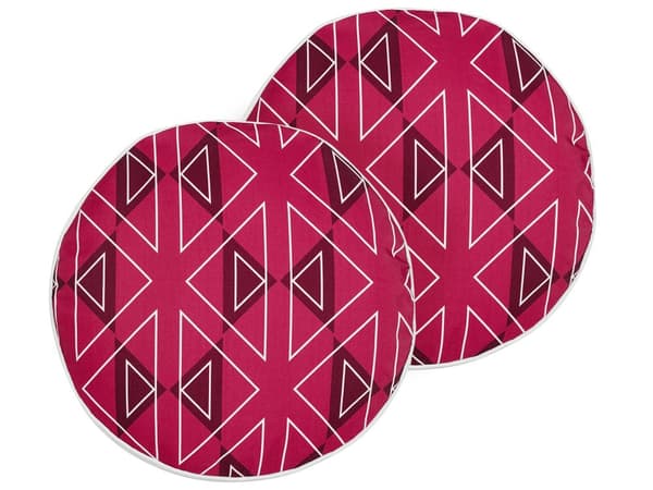 Udendørs hynde pink polyester 40 cm 2 stk geometrisk mønster rektangulær vandtæt moderne