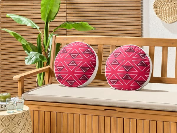 Ulkotyyny vaaleanpunainen polyesteri 40 cm 2 kpl geometrinen kuvio suorakulmainen vedenpitävä moderni