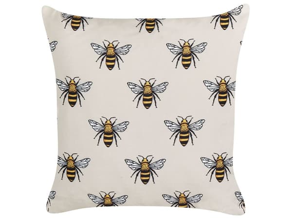 Udendørs hynde beige polyester bimønster 45 x 45 cm 2 stk firkantet vandtæt moderne
